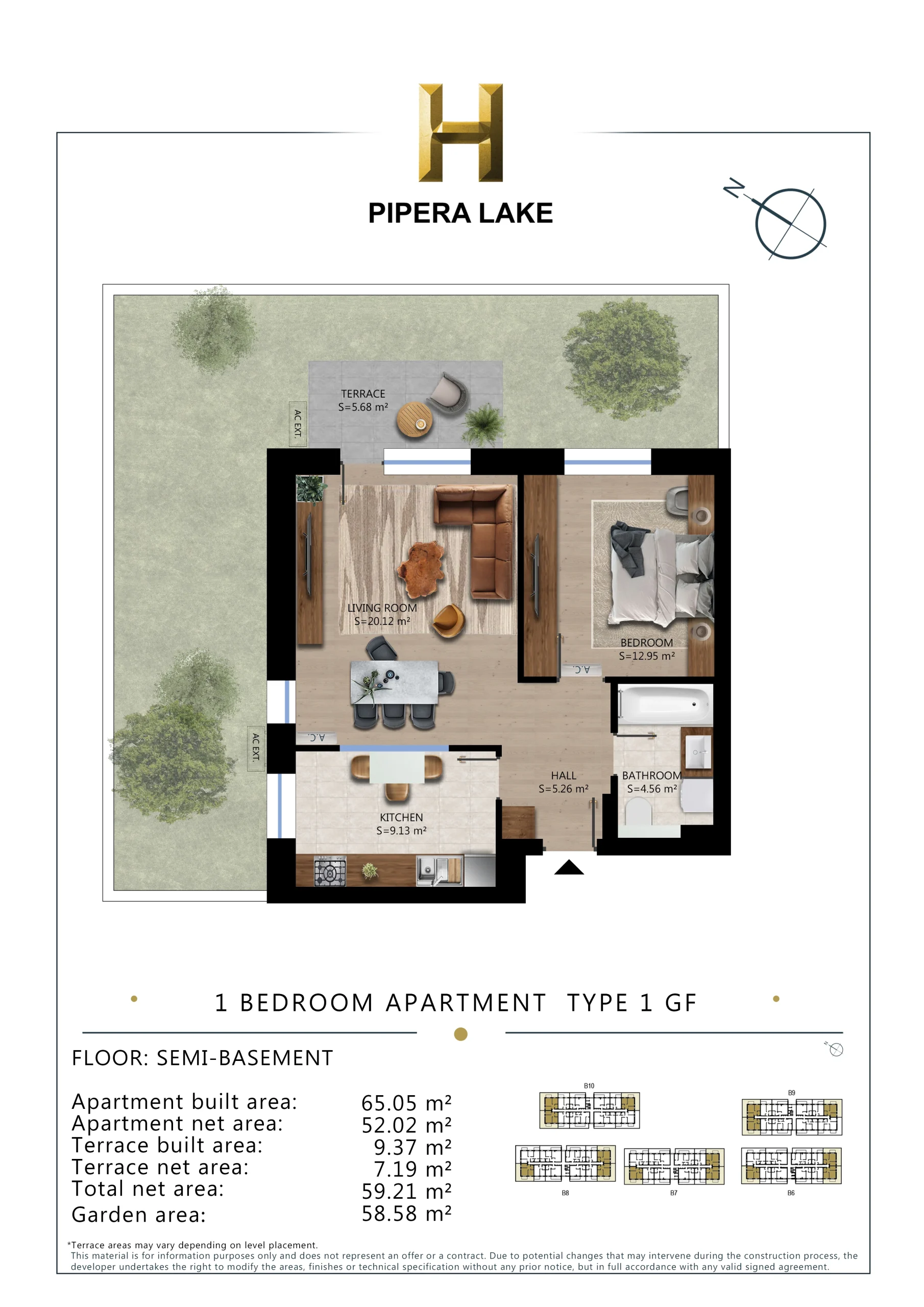 1 Bedroom type 1 GF